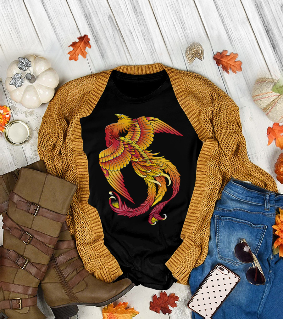 Firebird Phoenix Wings Flame Bird Mythical T-Shirt