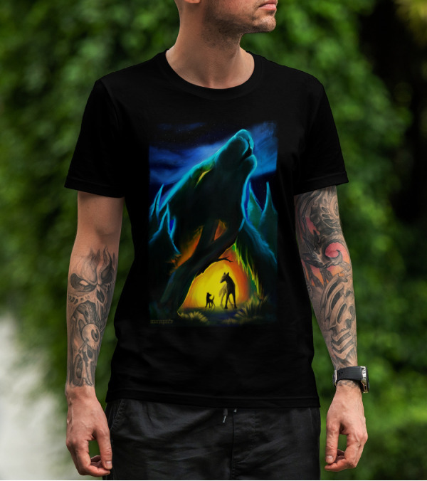 In The Heart Of Forest Wolf Spirit Guardian T-Shirt