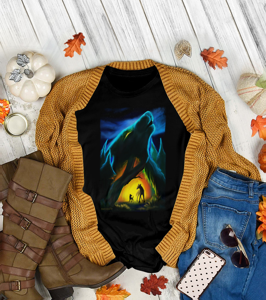 In The Heart Of Forest Wolf Spirit Guardian T-Shirt
