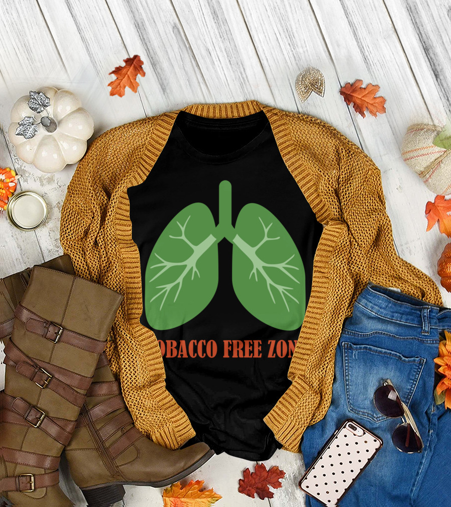 Tobacco Free Zone Green Lungs T-Shirt