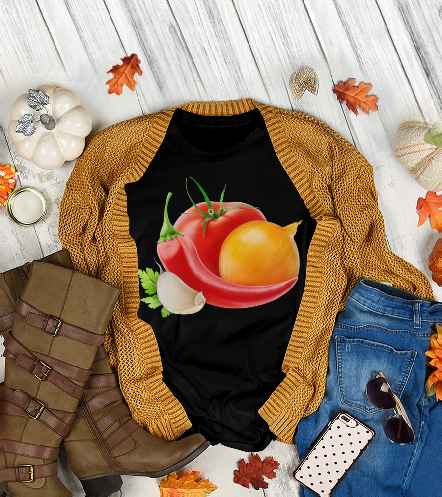 Tomato and Spices Collection Garlic Onion Chili Pepper Parsley T-Shirt