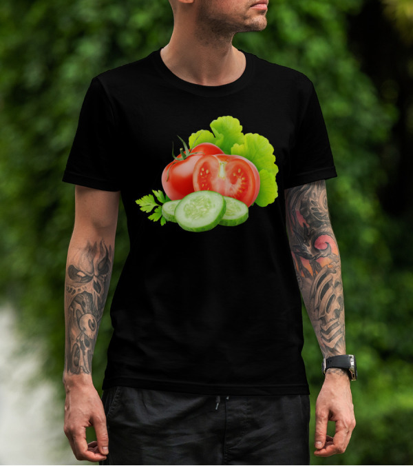 Tomatoes And Cucumbers Slice Garden Fresh T-Shirt
