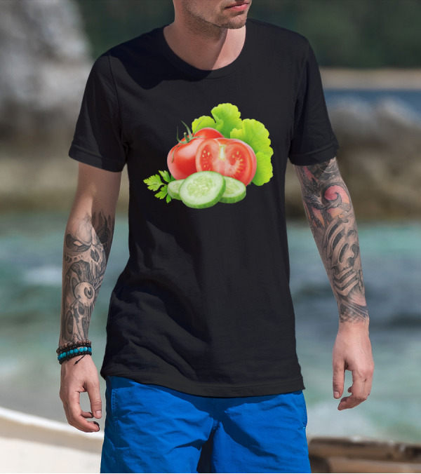 Tomatoes And Cucumbers Slice Garden Fresh T-Shirt