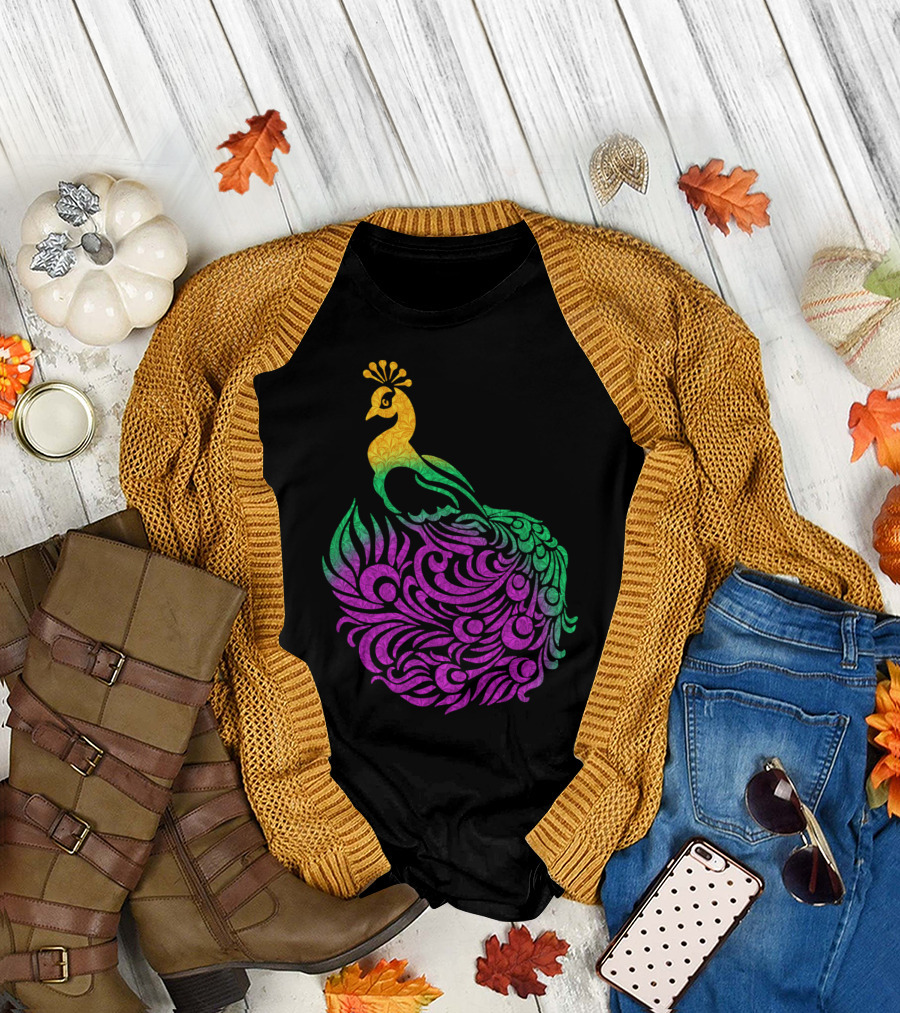 Painted Peacock Multicolor Swirl T-Shirt