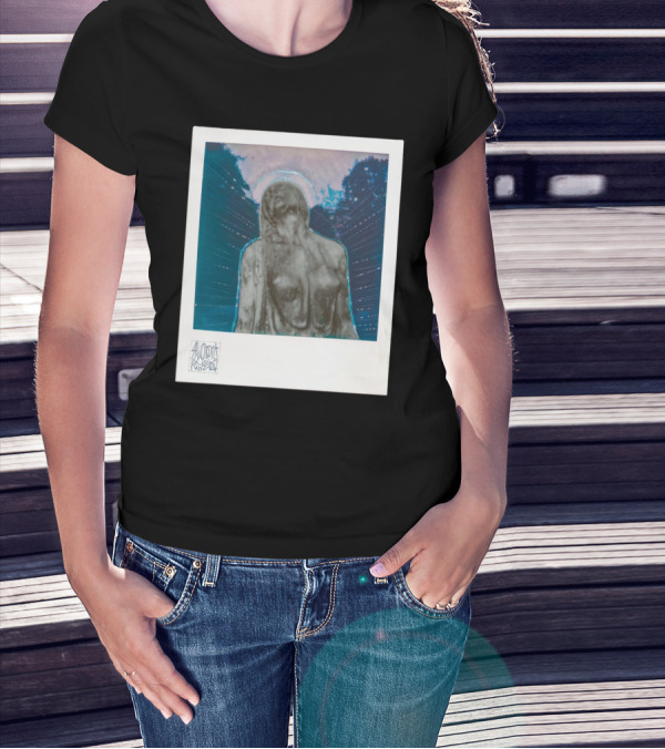 Synthesis Ancient Shrouded Statue Modern Cosmic Background Acomb Reason T-Shirt