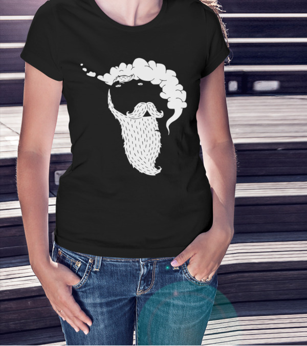 T Rex Smoking Pipe With Beard And Mustache T-Shirt