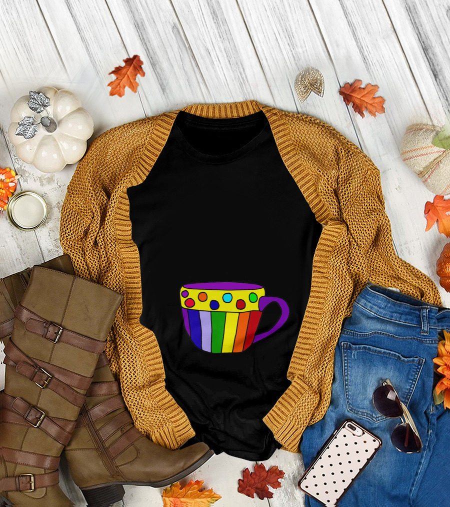 Instant Human Just Add Coffee Rainbow Mug T-Shirt