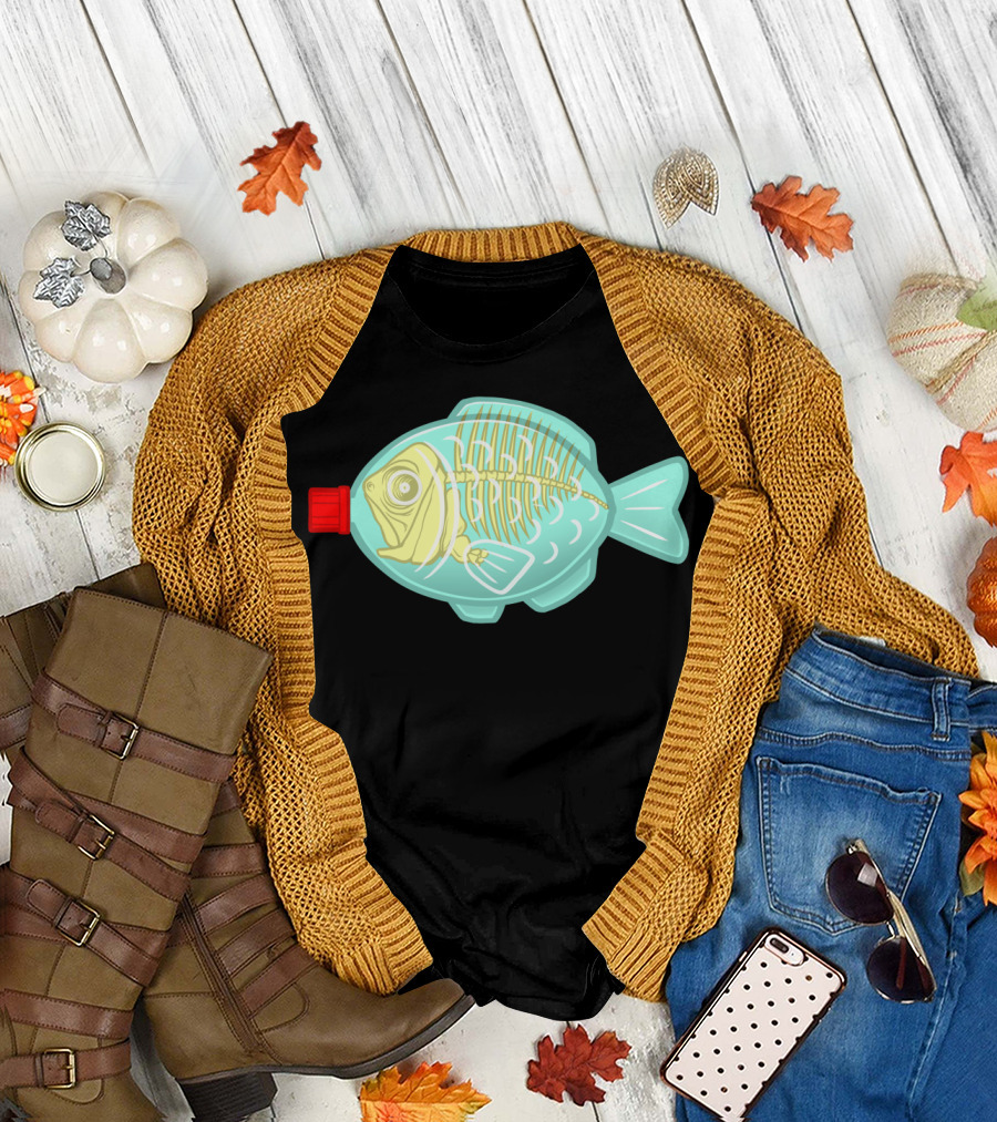 Dead Sushi Soy Sauce Fish Skeleton Bottle T-Shirt