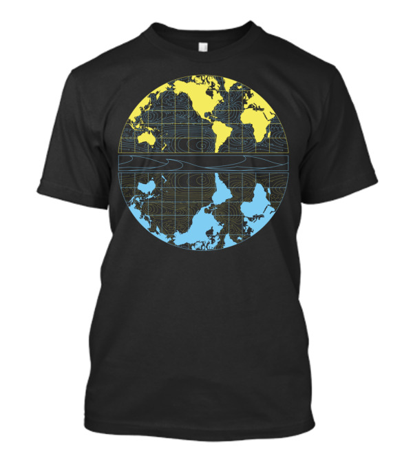 World Stream Drift Map Circular Ocean Currents Visualization T-Shirt