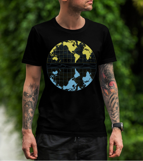 World Stream Drift Map Circular Ocean Currents Visualization T-Shirt