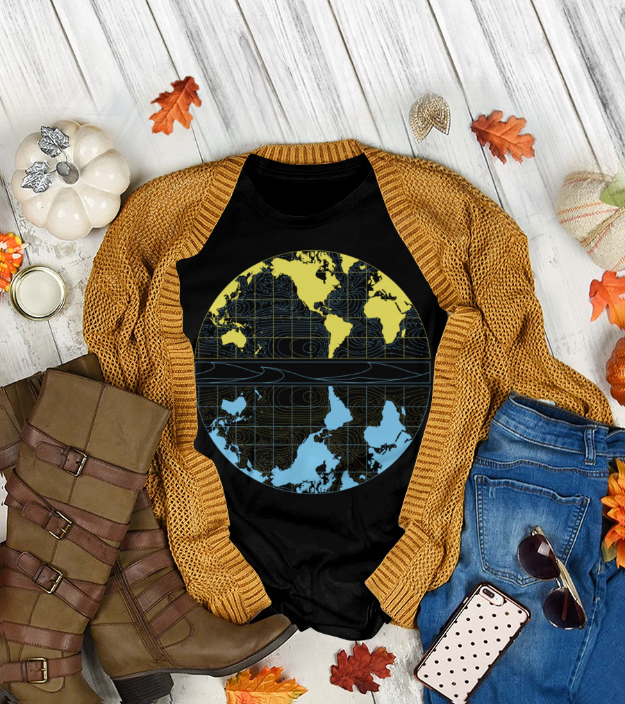 World Stream Drift Map Circular Ocean Currents Visualization T-Shirt