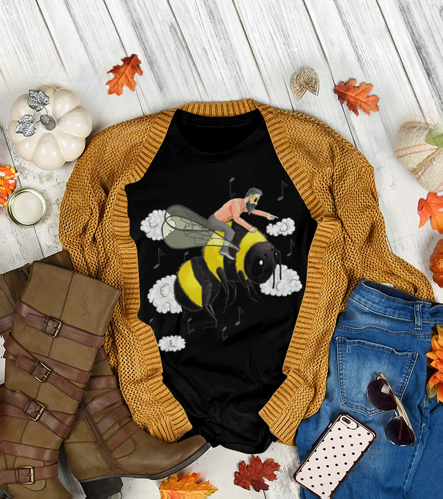 Flight Of The Bumblebee Rider Nicolai Music Notes Clouds T-Shirt