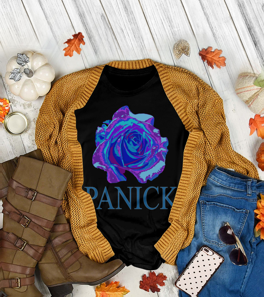 Panick Rose Blue and Purple Floral T-Shirt