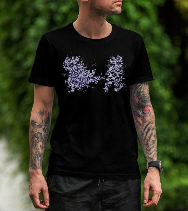 Tanzanite Fractal Geometric Crystal T-Shirt