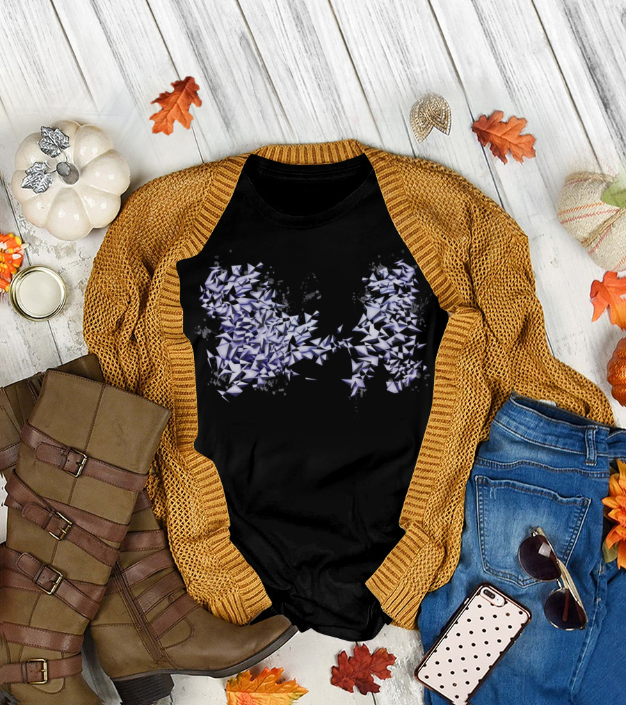 Tanzanite Fractal Geometric Crystal T-Shirt