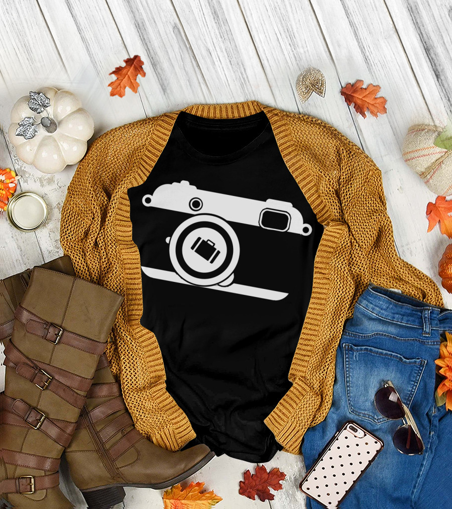 Wortman Photography Vintage Camera Icon with Film Roll T-Shirt