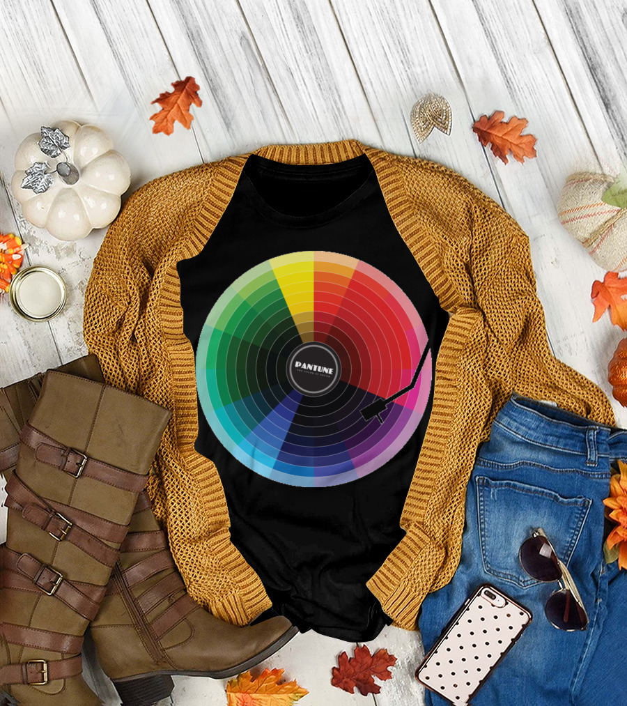 Pantune The Color Of Sound Vinyl Record Color Wheel T-Shirt