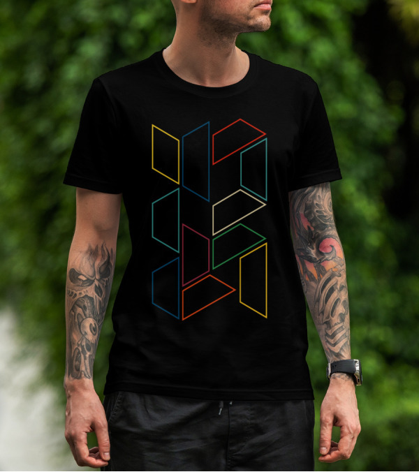 Nonsense Geometric Colorful Line T-Shirt