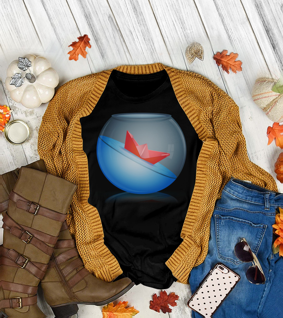 Paper Boat in Glass Bowl T-Shirt