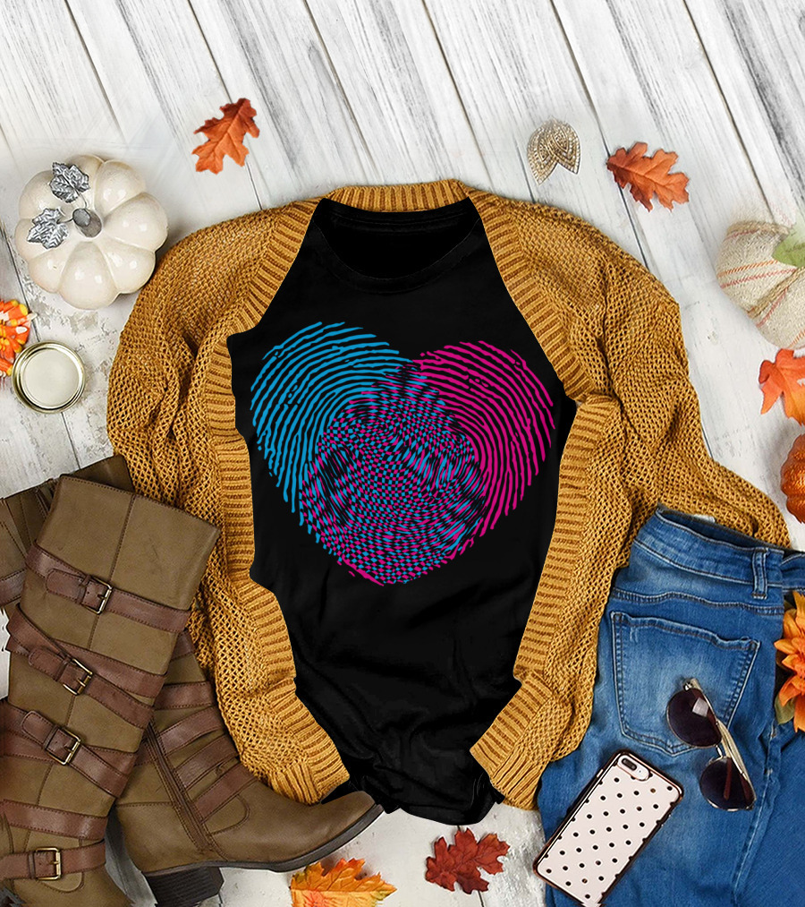 Love Heart Fingerprint Fusion T-Shirt