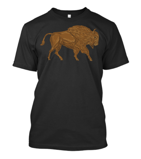 North American Bison Buffalo Charging T-Shirt