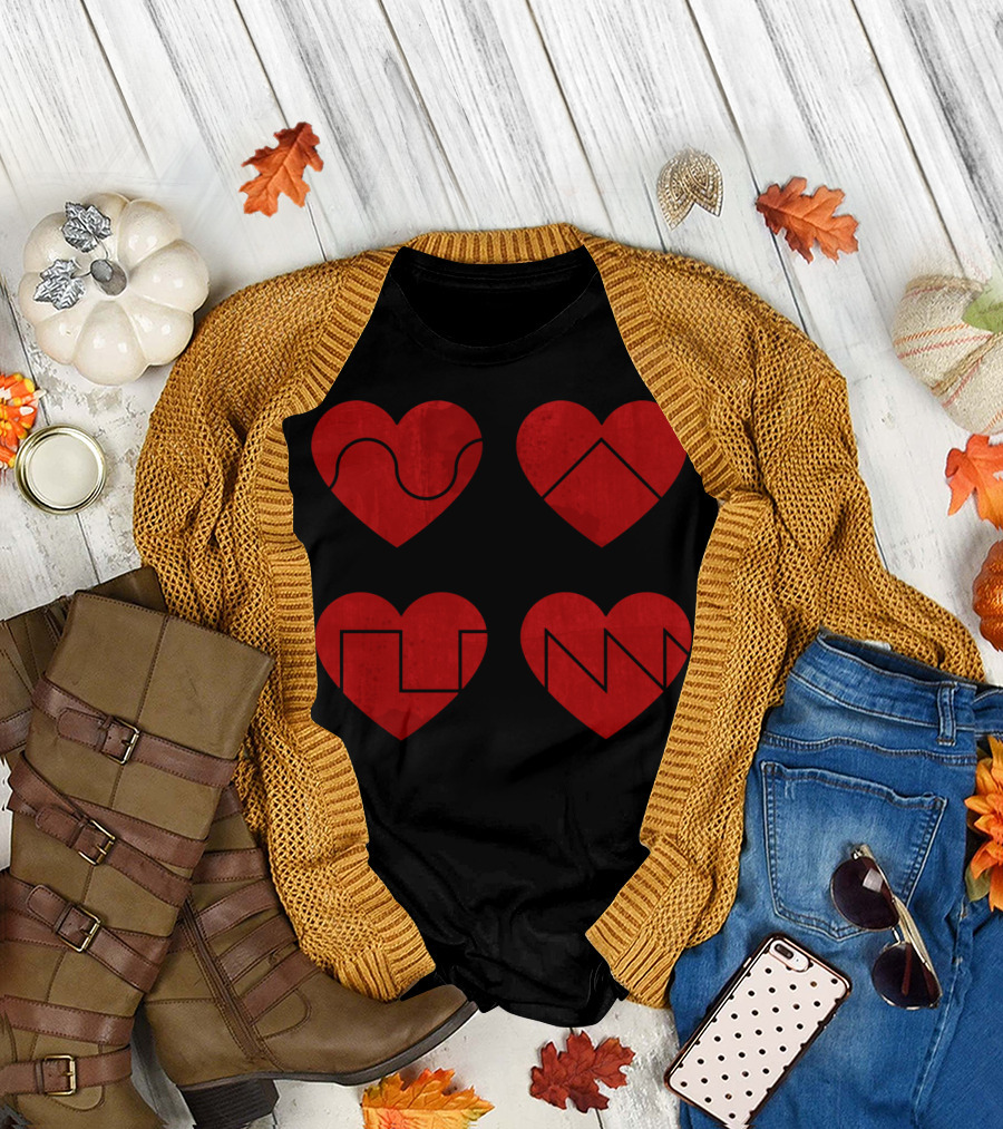 Love Synth Heart Waveforms Sine Square Triangle Sawtooth T-Shirt