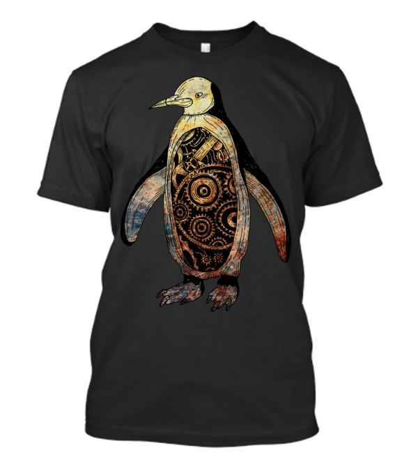 Retro Robo Penguin Steampunk Gear T-Shirt