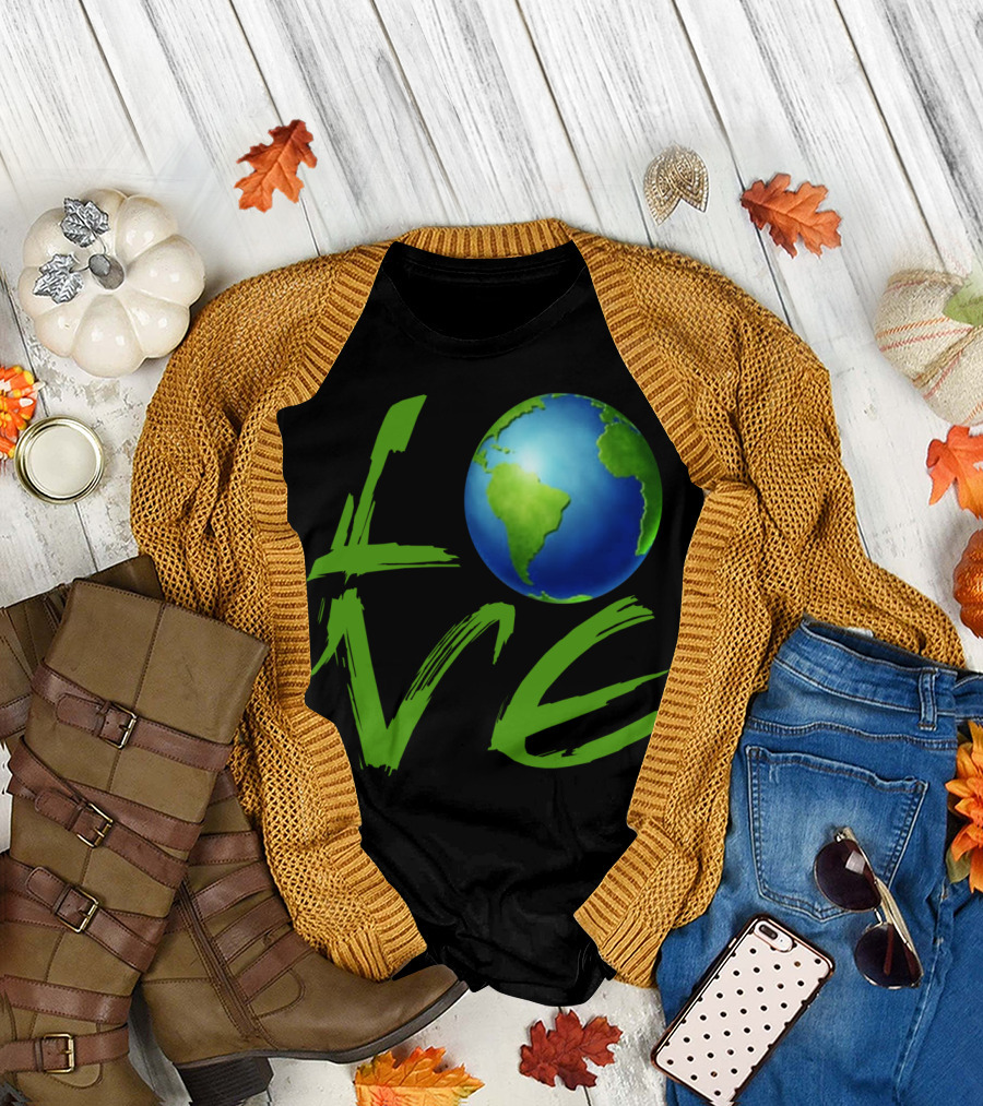 Love The Earth Green Globe T-Shirt
