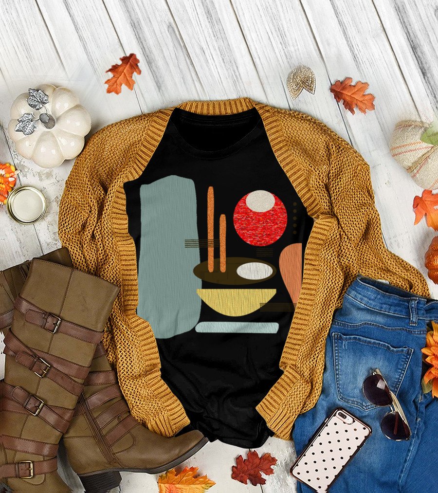 Retro Abstract Geometric Shapes Art Deco T-Shirt