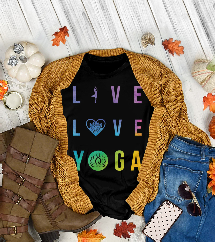 Live Love Yoga Lotus Mandala T-Shirt