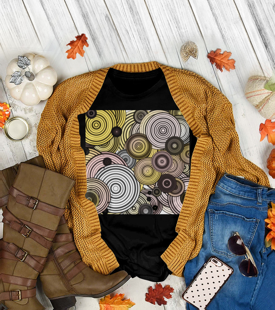 Layered Circles Geometric Rings T-Shirt