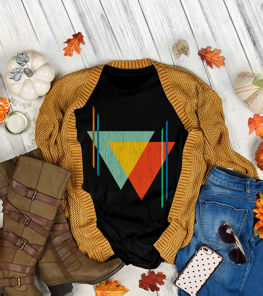 Triangles Blend Colorful Geometric Overlap T-Shirt