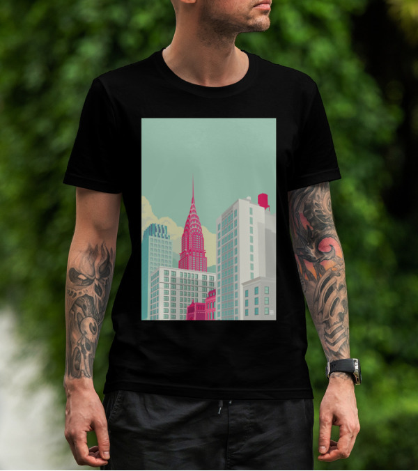 Park Avenue New York City Chrysler Building Urban Skyline T-Shirt