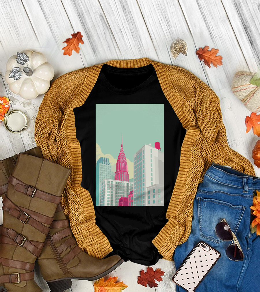Park Avenue New York City Chrysler Building Urban Skyline T-Shirt