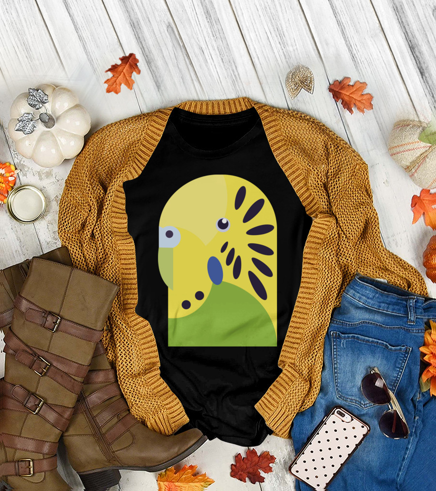 Yellow Budgerigar Parrot Profile T-Shirt