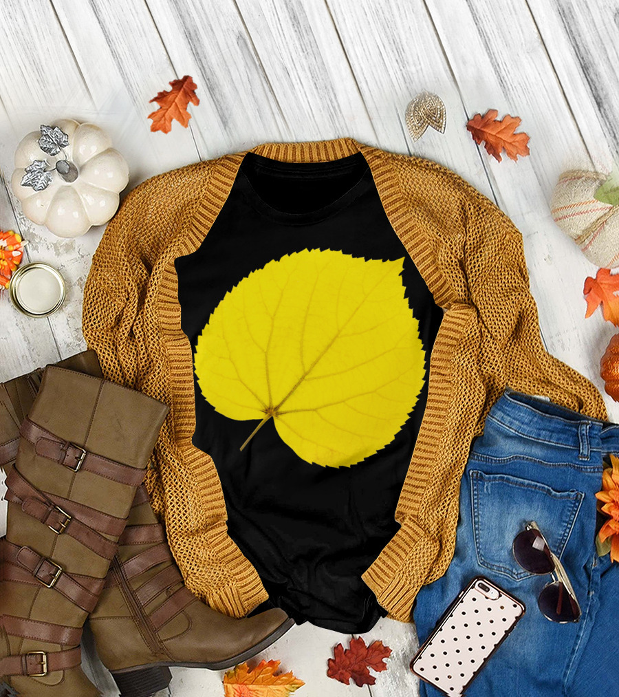 Yellow Linden Leaf Simple Sti T-Shirt