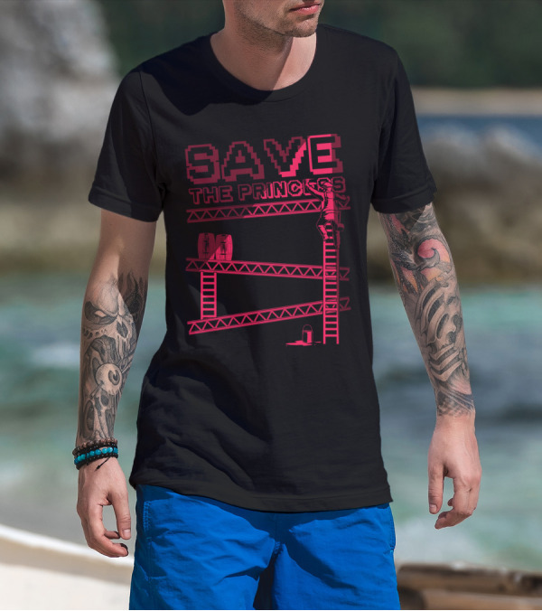 Save The Princess Not Just A Plumber Brother Retro Gaming Adventure T-Shirt