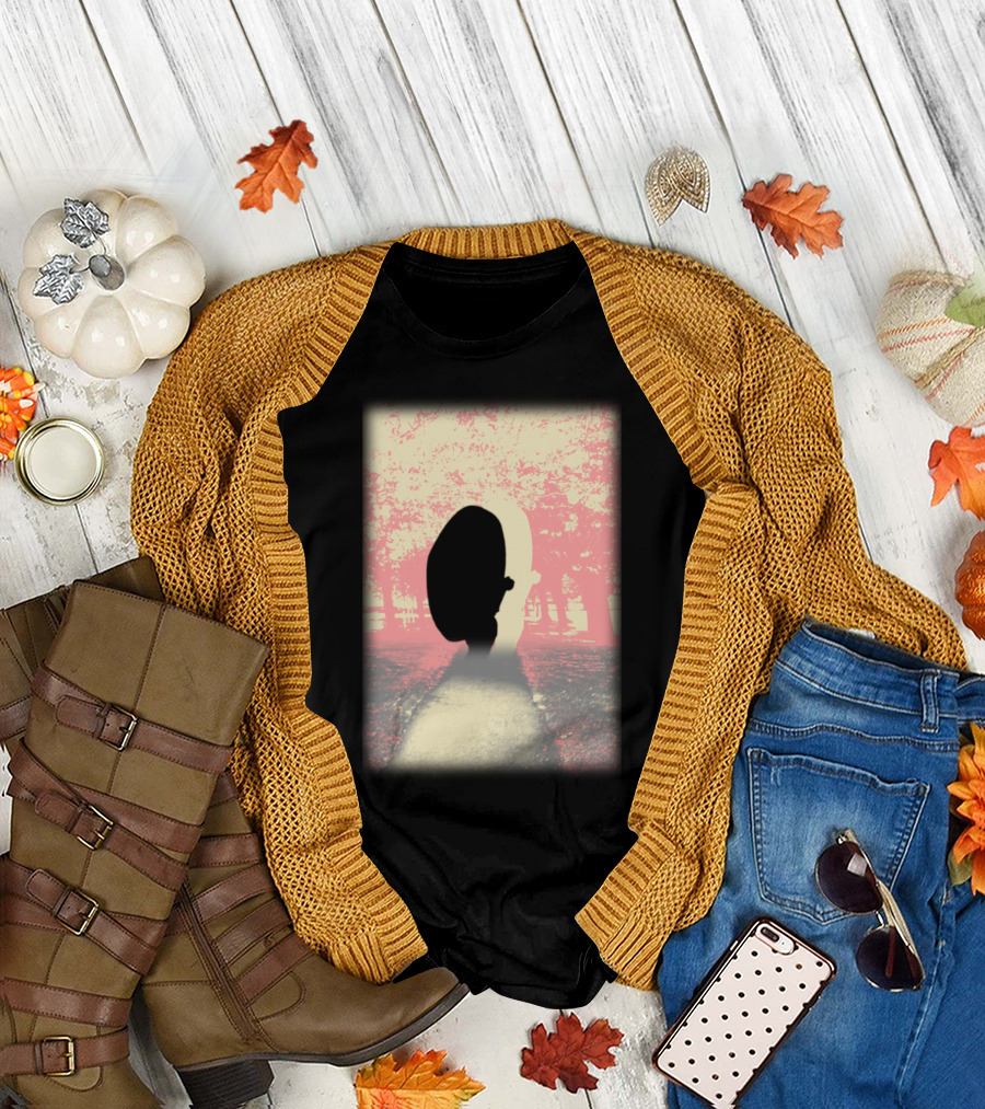 Pastel Tone and Black Shadow Forest Path Contrast T-Shirt