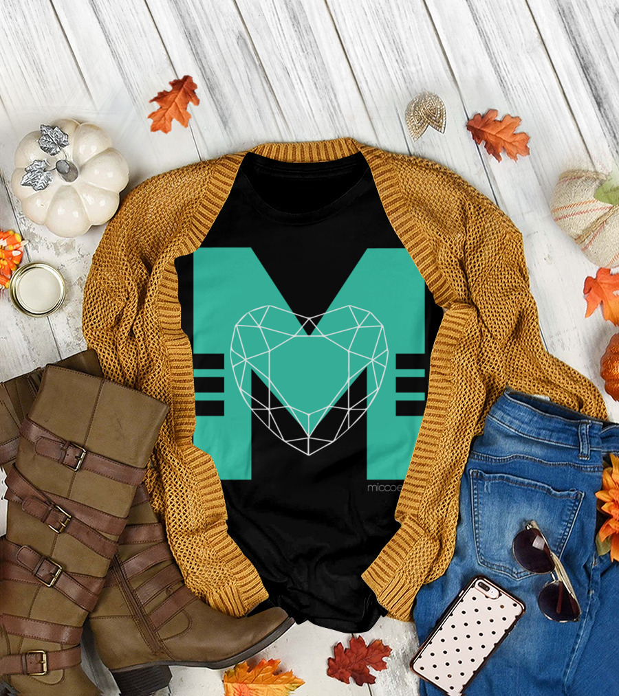 Diamond Heart Geometric M by Miccoelaine T-Shirt