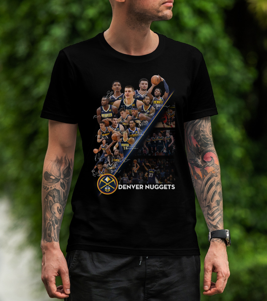 Denver Nuggets Team Players Signatures And Logo Collection T-Shirt