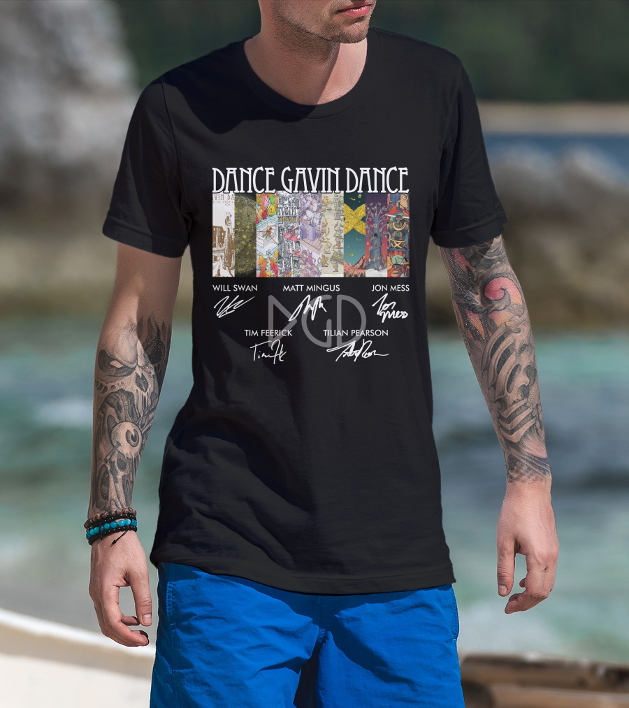 Dance Gavin Dance Signed Art Collage Will Swan Matt Mingus Jon Mess Tim Feerick Tilian Pearson T-Shirt