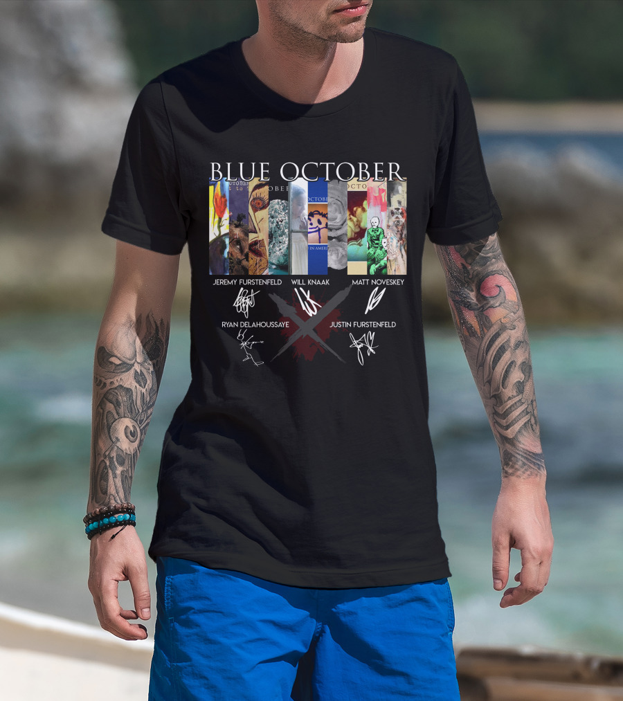 Blue October Jeremy Furstenfeld Will Knaak Matt Noveskey Ryan Delahoussaye Justin Furstenfeld T-Shirt