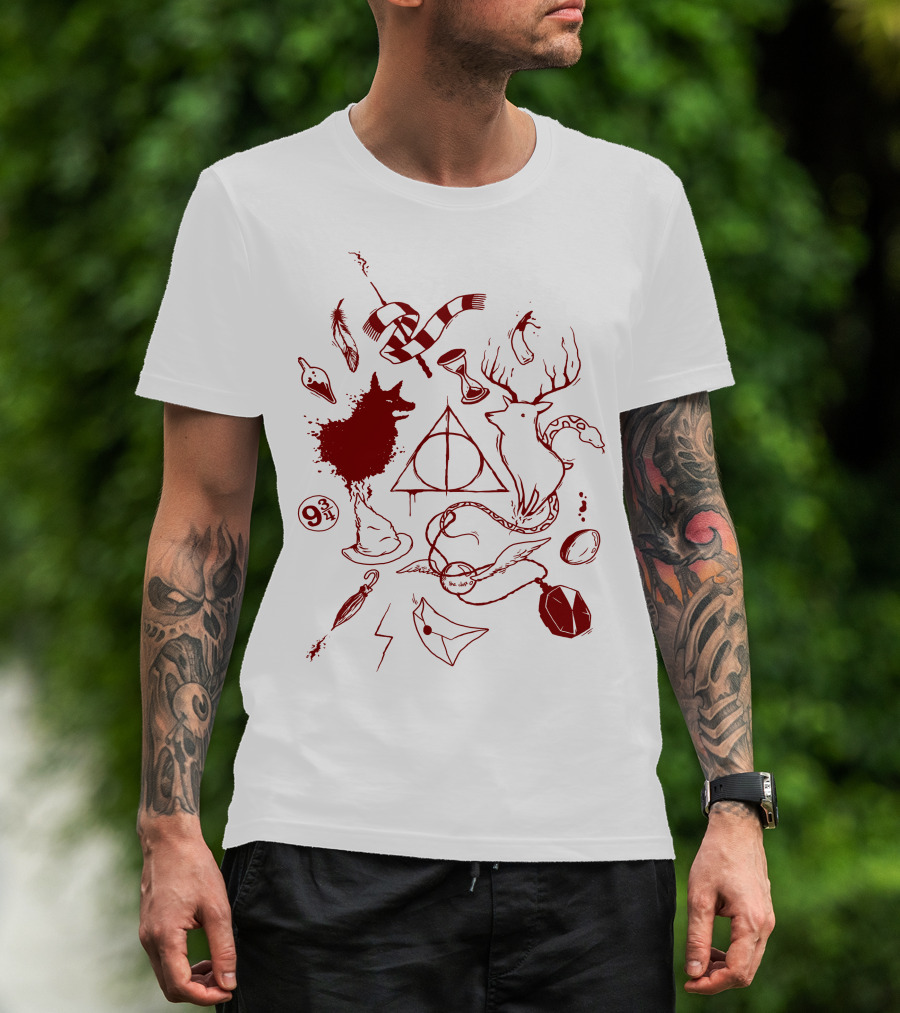 Marauder's Enchantment Wizardry Icons With Hogwarts Elements And Magical Creatures T-Shirt