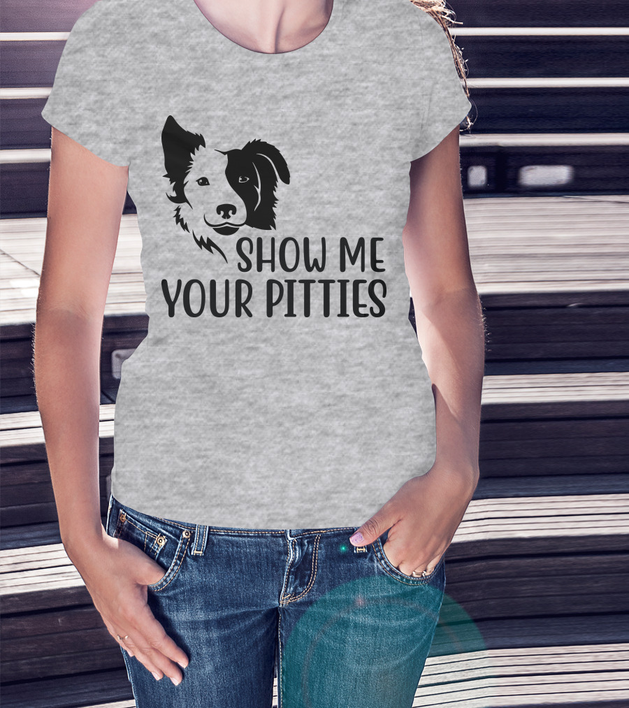 Show Me Your Pitties Dog Face Silhouette T-Shirt