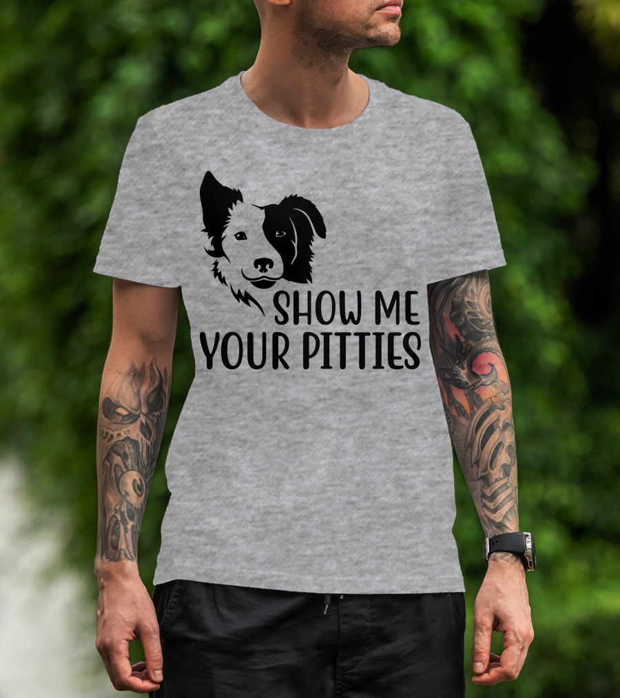 Show Me Your Pitties Dog Face Silhouette T-Shirt