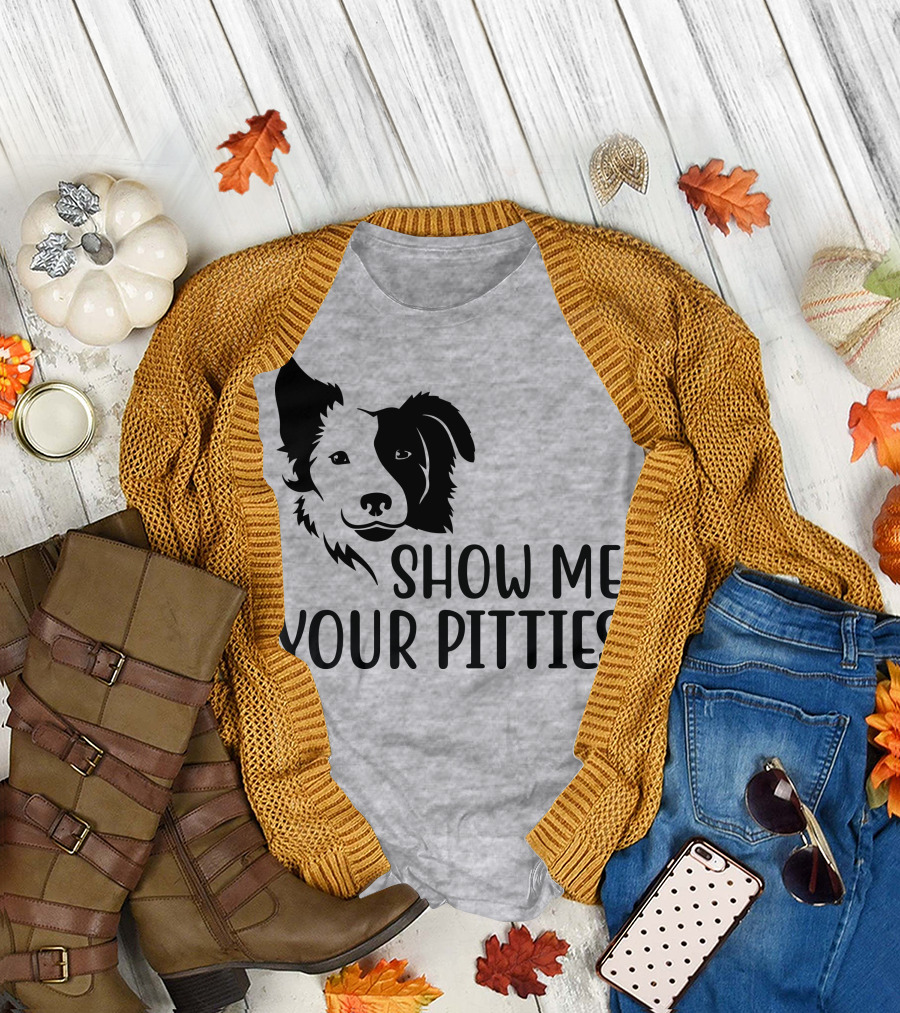 Show Me Your Pitties Dog Face Silhouette T-Shirt