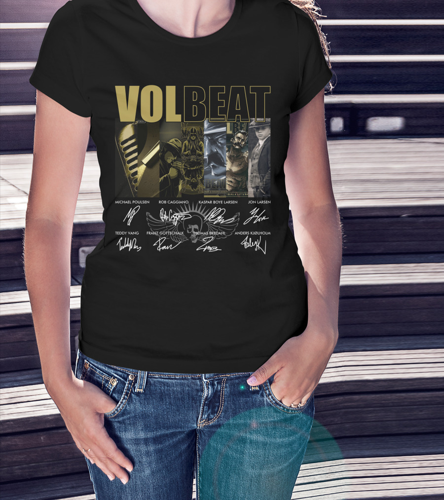 Volbeat Michael Poulsen Rob Caggiano Kaspar Boye Larsen Jon Larsen Teddy Vang Franz Gottschalk Thomas Bredahl Anders Kjølholm T-Shirt