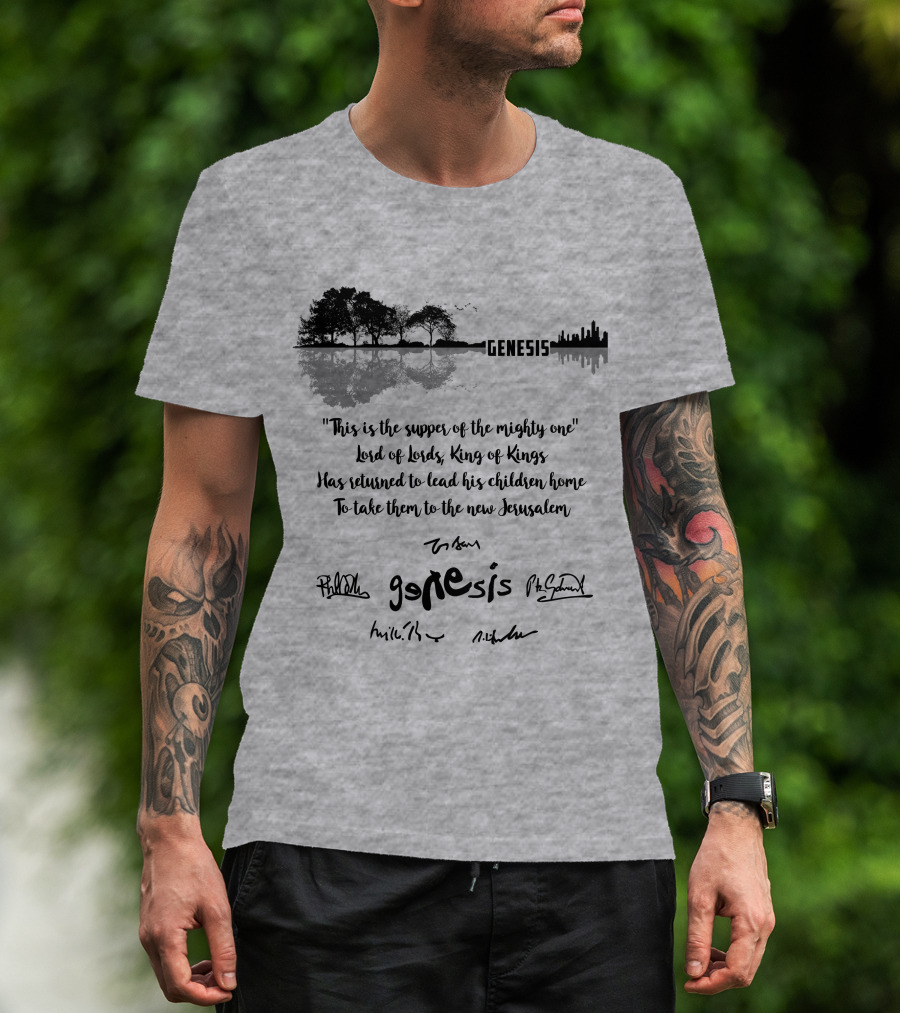 Genesis Cityscape Reflection Mighty One Lord Of Lords King Of Kings Return New Jerusalem T-Shirt