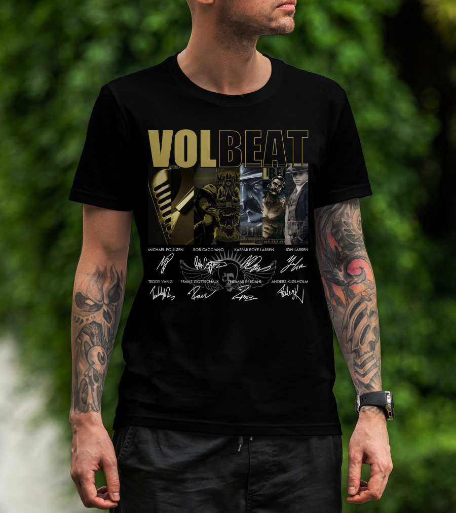 Volbeat Band Member Signatures And Album Art T-Shirt