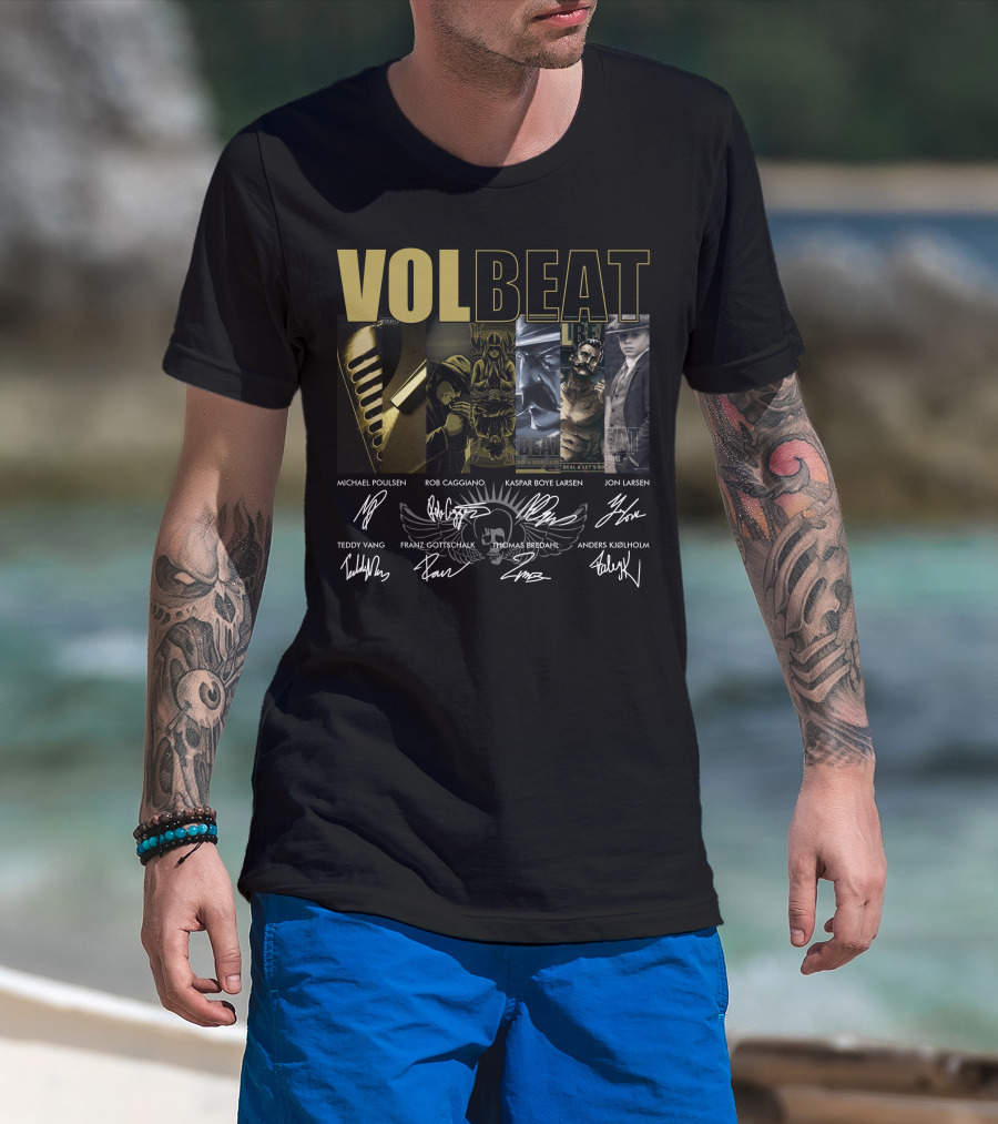 Volbeat Band Member Signatures And Album Art T-Shirt
